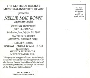 1986, The Gertrude Herbert Memorial Institute of Art, exhibition opening announcement